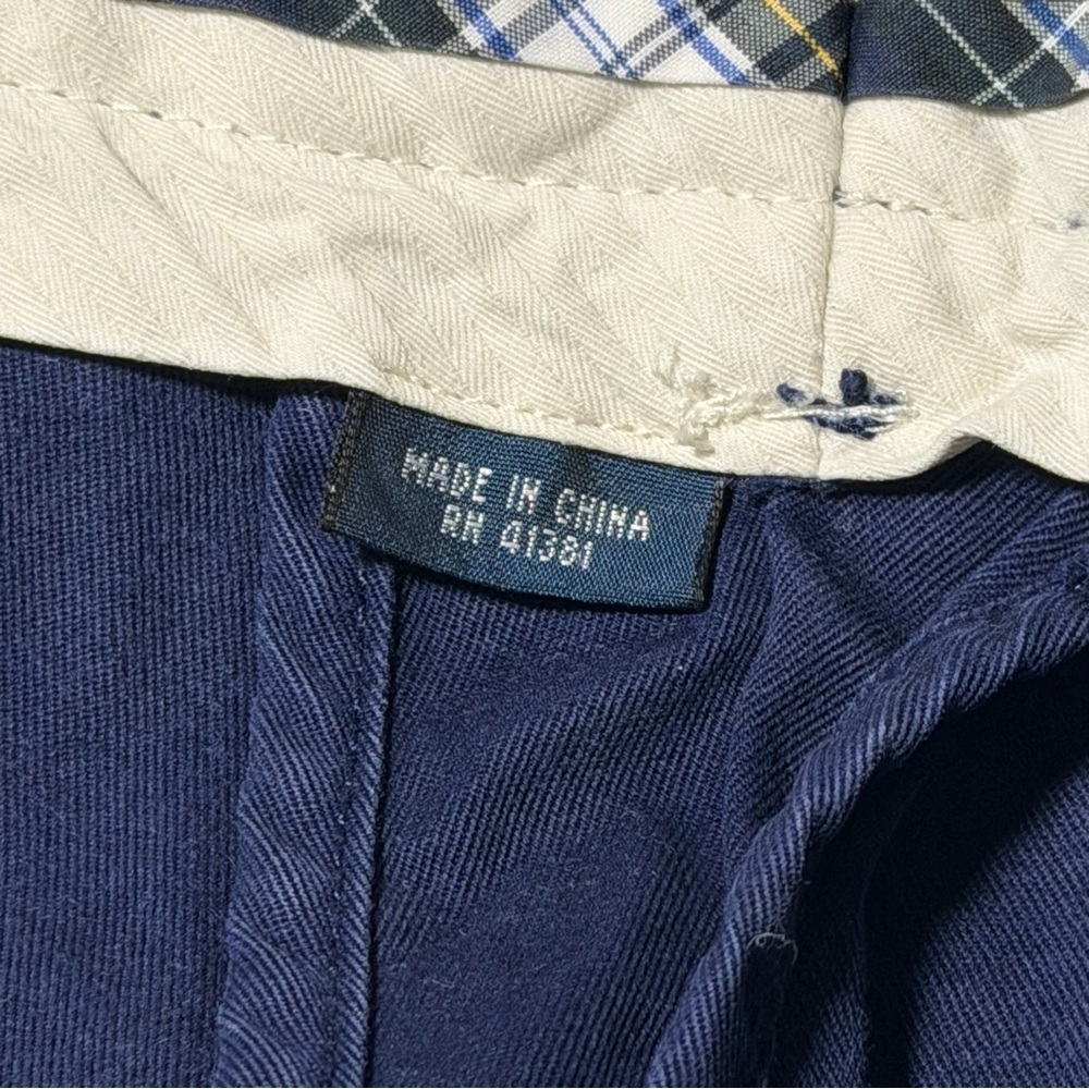 VTG Polo Ralph Lauren Shorts Men 36x10 Navy Embroidered Nautical Flag Knot Chino - Picture 3 of 12